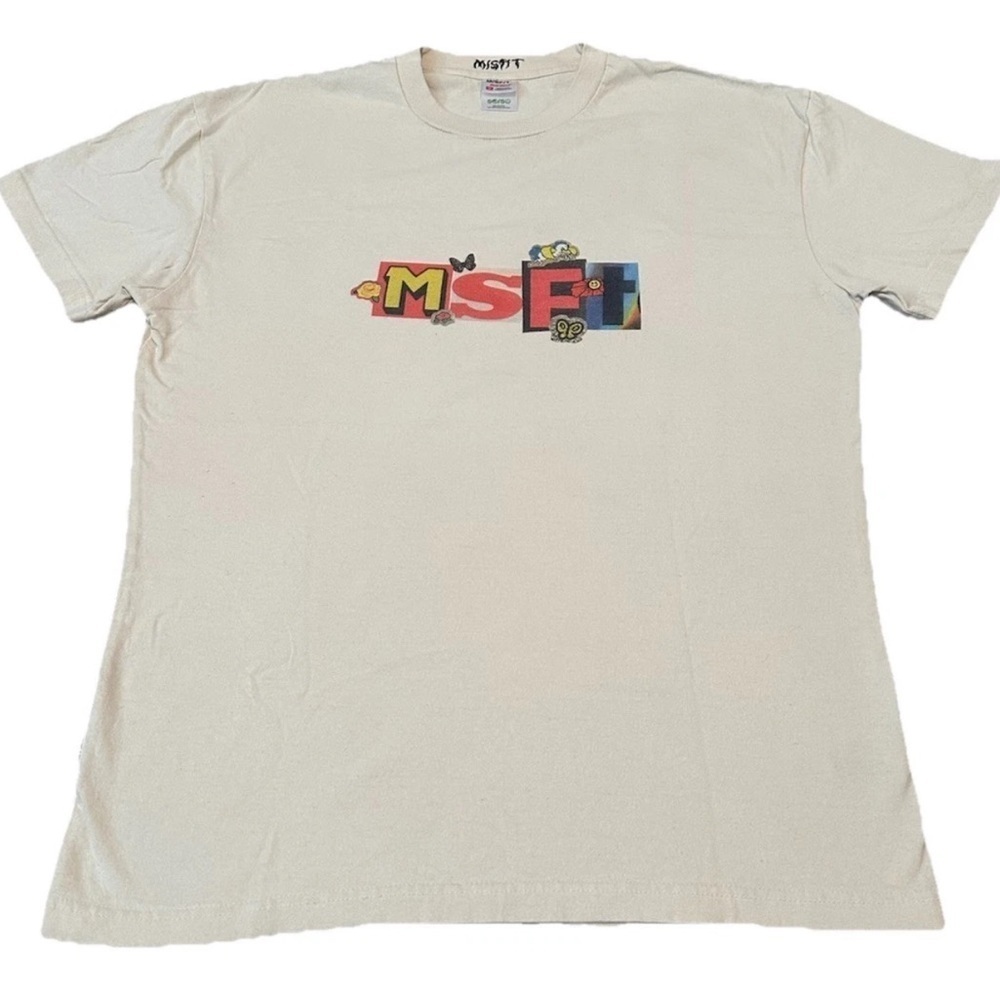 Misfit Mad Minds Marven Cut Out Lettering Tee  M/SF/T Brand Cream MSFT Mens MED